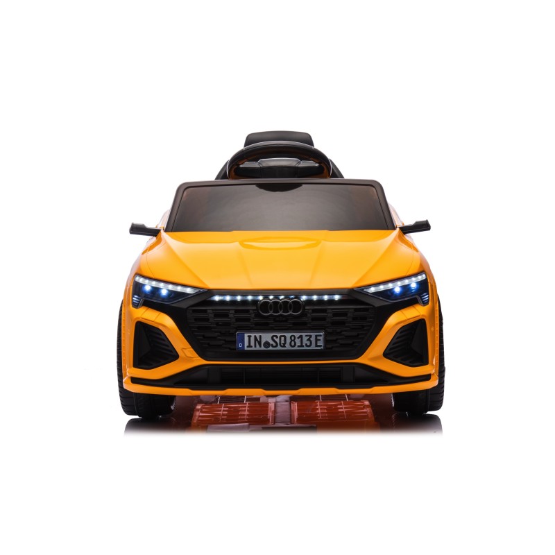 Auto Macchina Elettrica per Bambini 12V Audi SQ8 e-tron Sedile Pelle con Telecomando Cintura di Sicurezza Porte Apribili Giallo