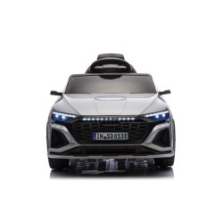 Auto Macchina Elettrica per Bambini 12V Audi SQ8 e-tron Sedile Pelle con Telecomando Cintura di Sicurezza Porte Apribili Grigia